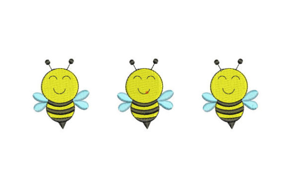 Cute Bees Embroidery Design