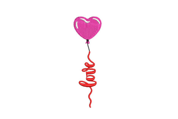 Heart Balloon Embroidery Design
