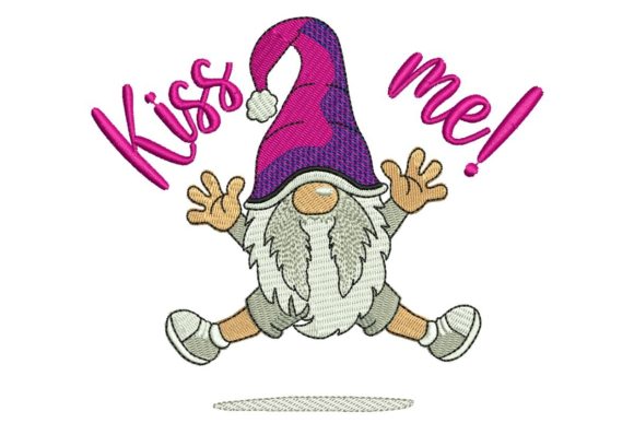 Kiss Me Gnome: A Valentine’s Embroidery Gem