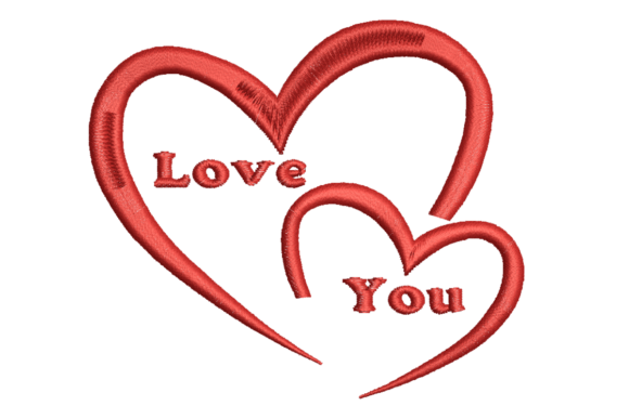 Love You Embroidery Design