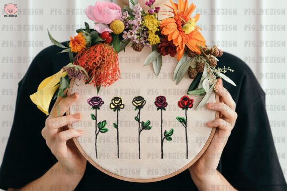 Rose Flower Set Embroidery